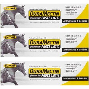 Durvet Duramectin Equine Wormer Paste - 3 Tubes
